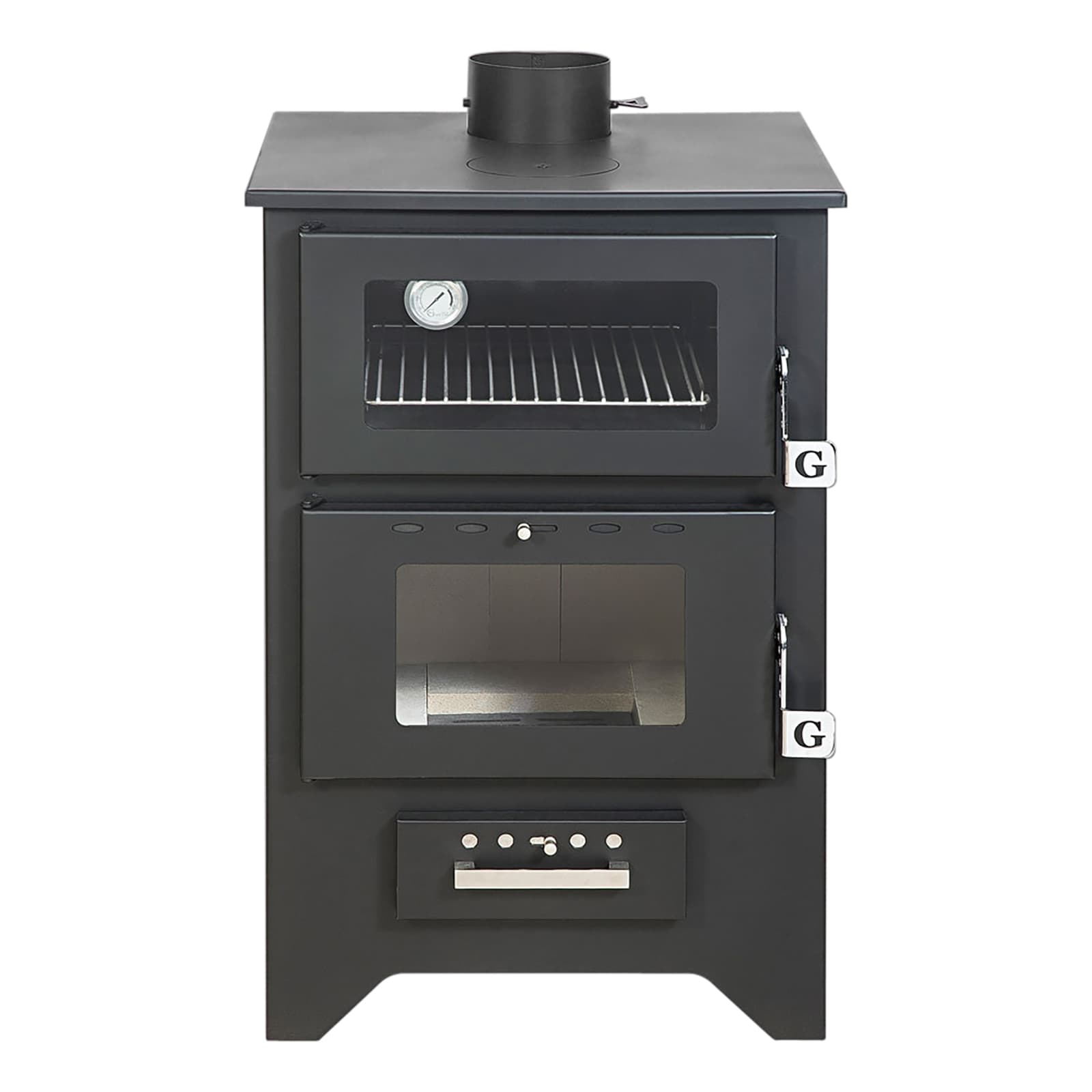 Stufa a legna "Apollo" 14,8 kw con forno in acciaio verniciato h 91 cm