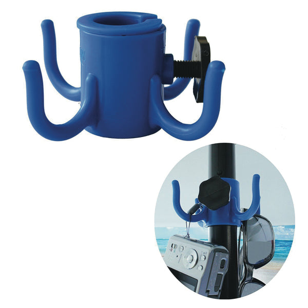 Gancio porta oggetti per ombrellone da mare e spiaggia con 4 razze