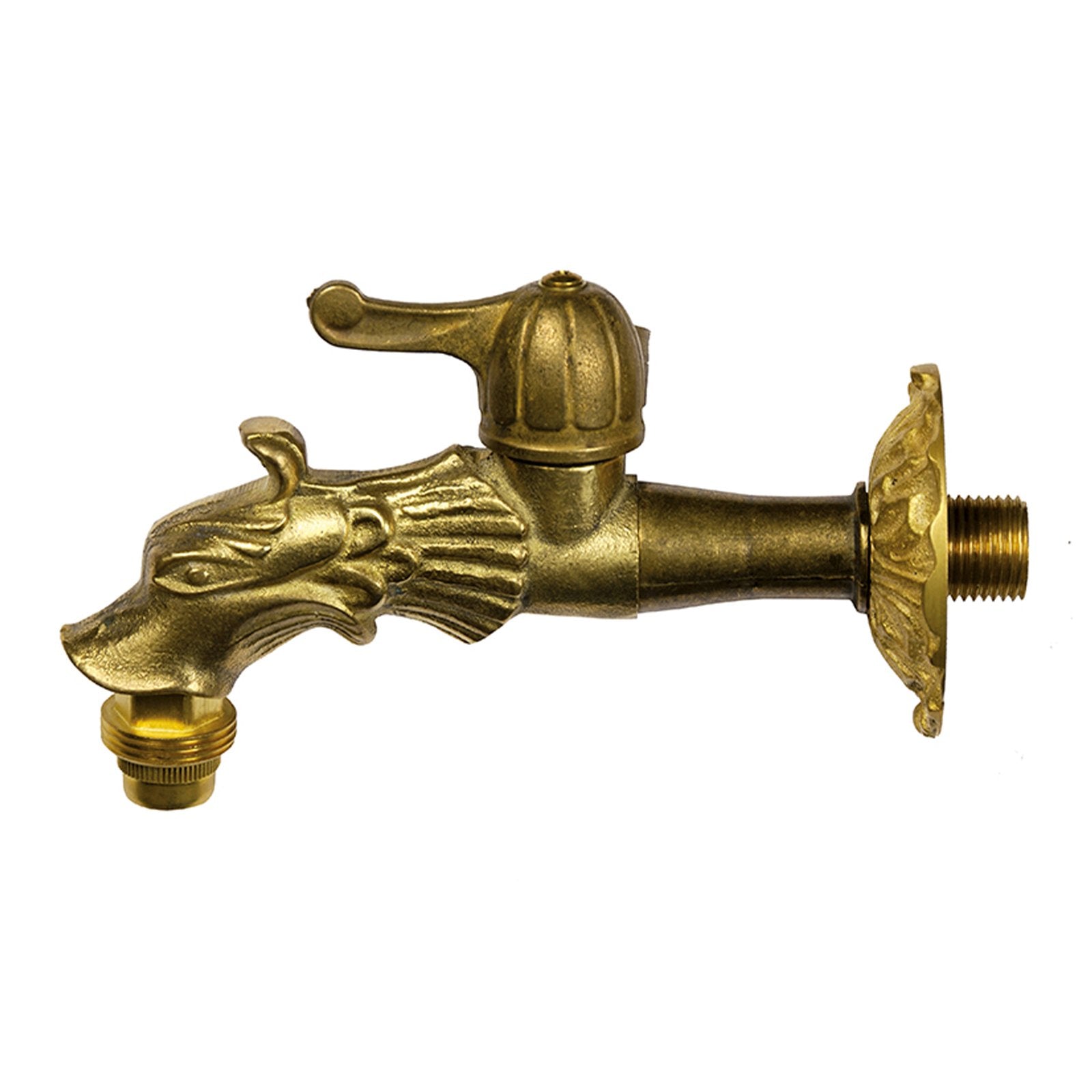 Rubinetto ornamentale in ottone antichizzato "dragone" per fontane da giardino attacco 1/2"