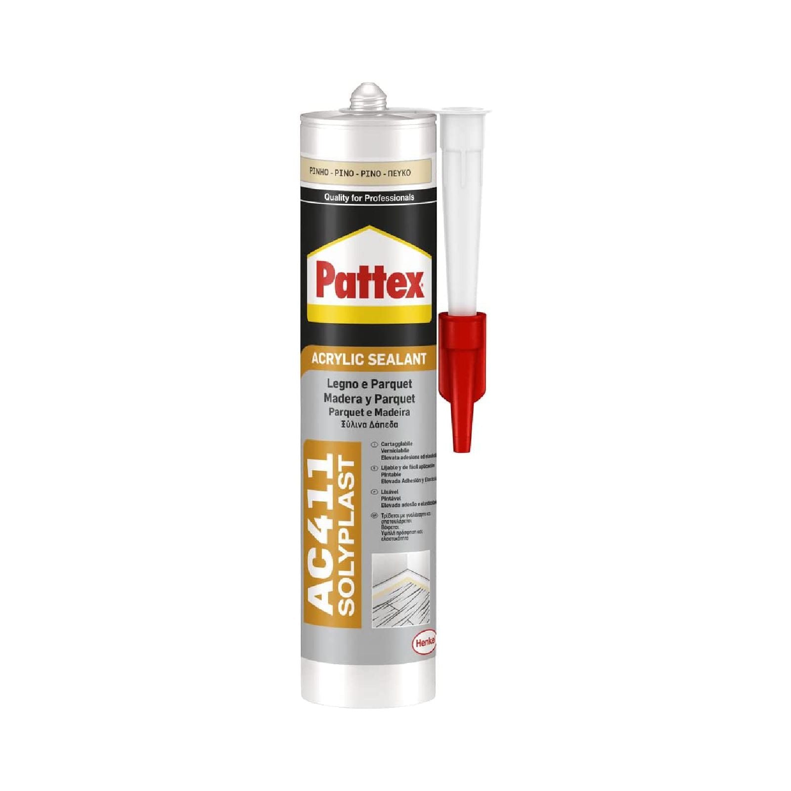 Silicone acrilico "Pattex AC411" per legno e parquet 300 ml