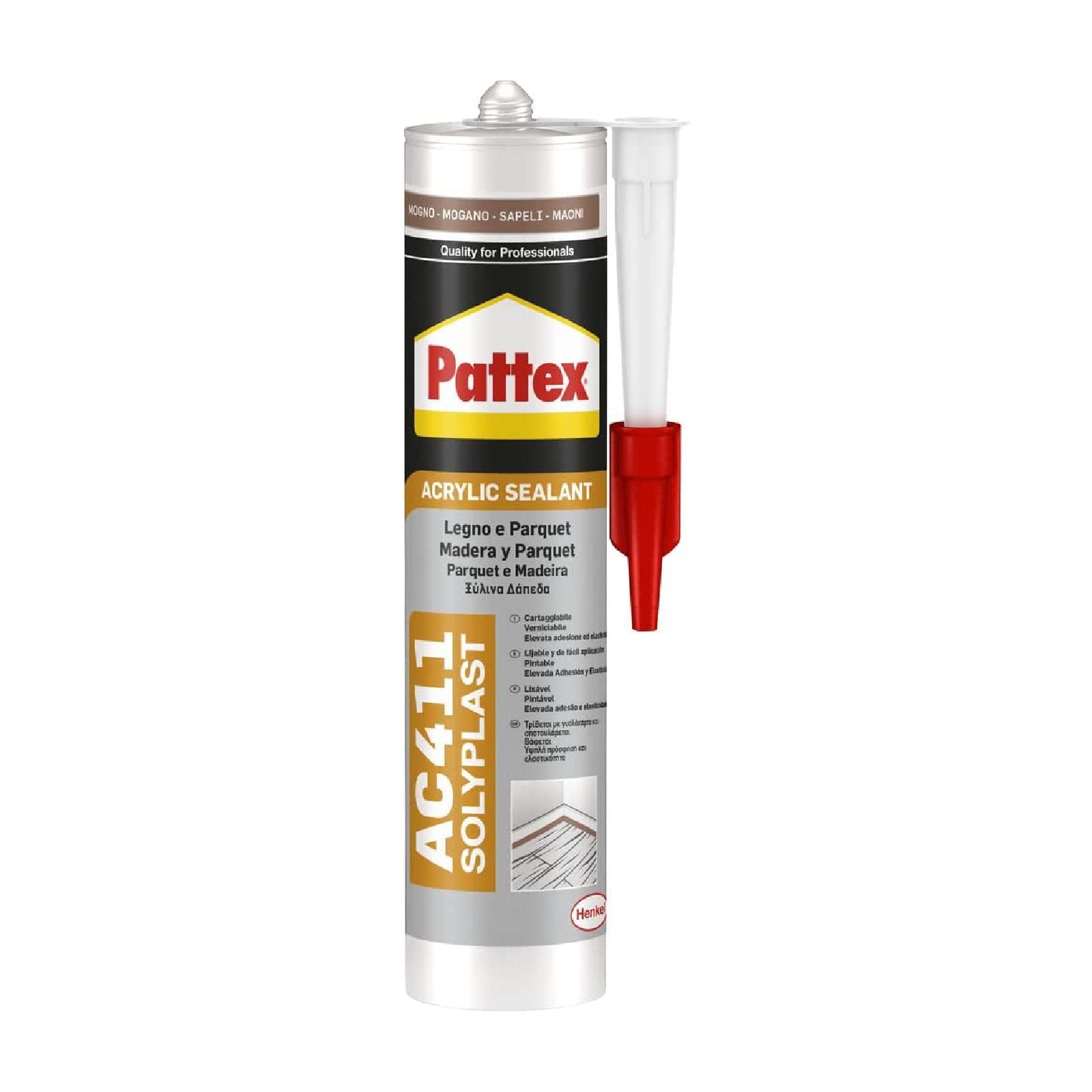 Silicone acrilico "Pattex AC411" per legno e parquet 300 ml
