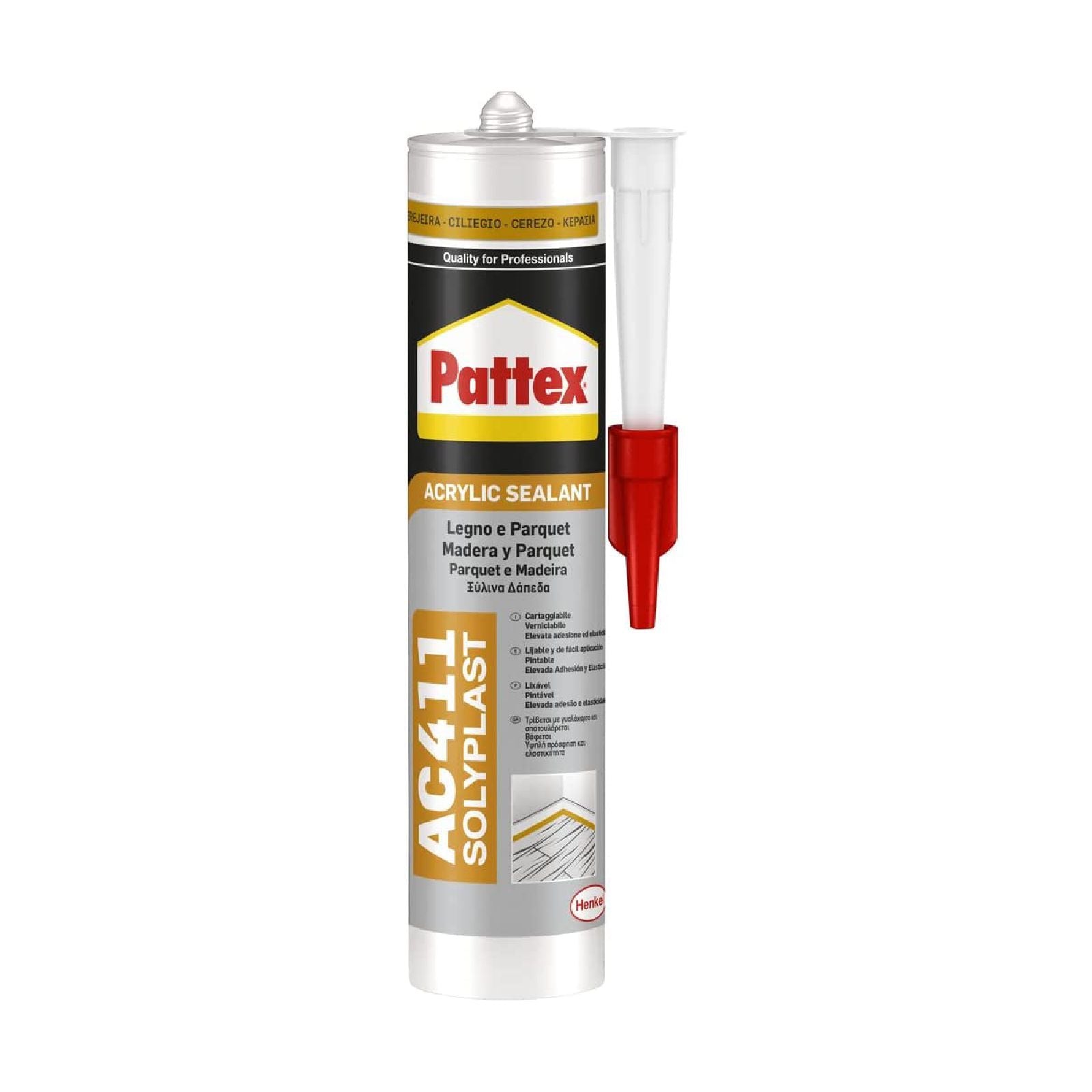 Silicone acrilico "Pattex AC411" per legno e parquet 300 ml