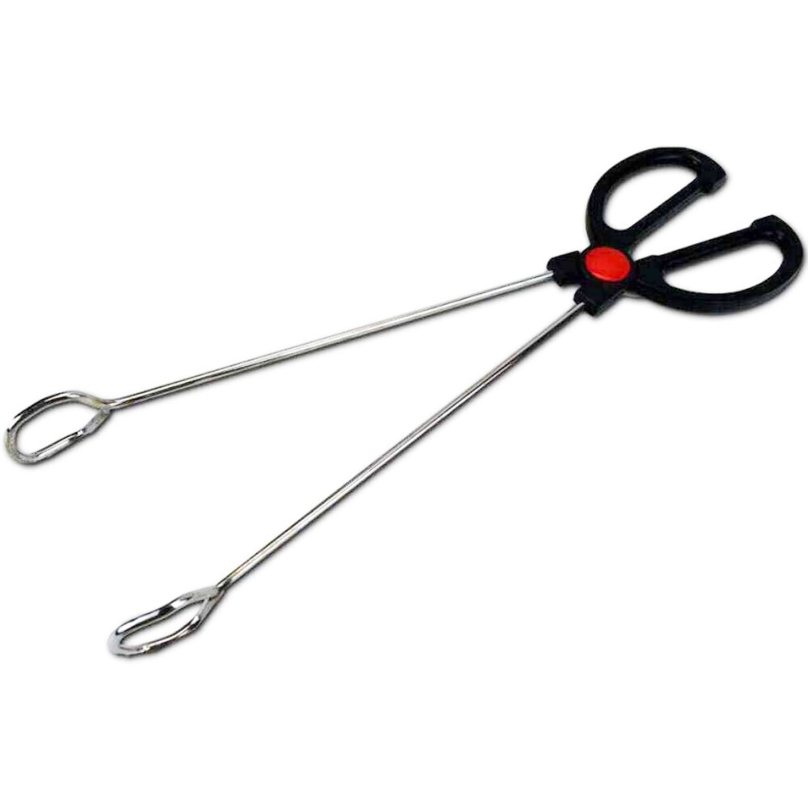 Pinza a forbice per barbecue in acciaio inox con manico in plastica isolante 35 cm