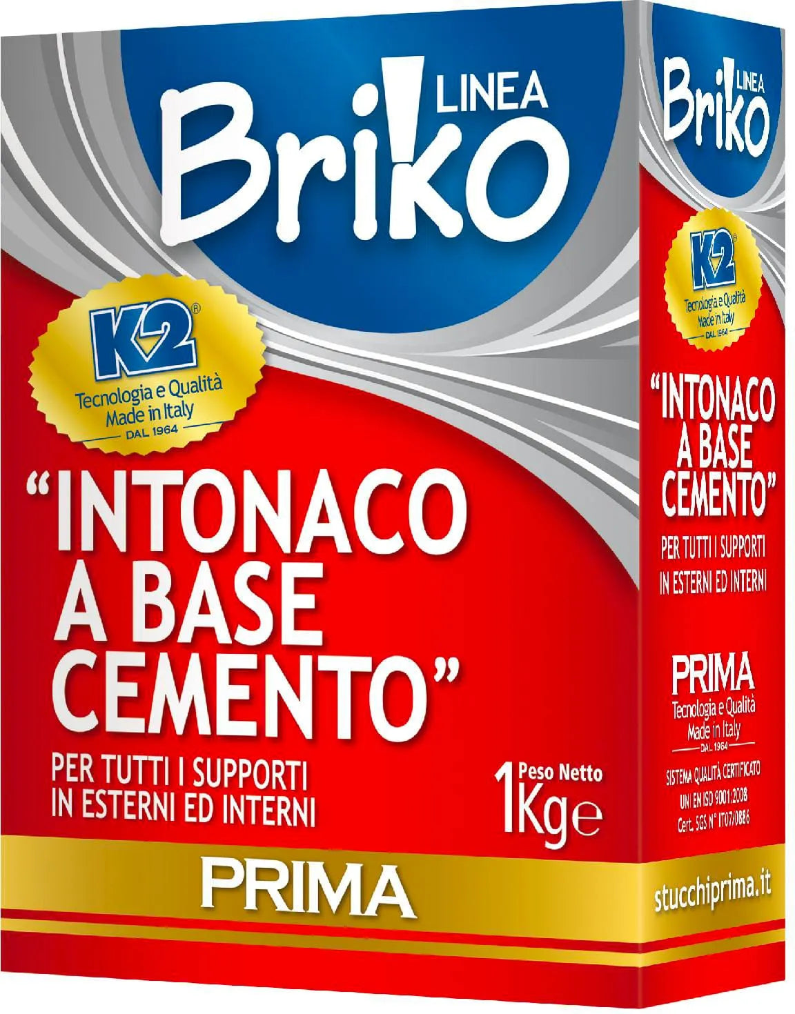 Intonaco Briko K2 a base cemento 1 Kg per piccole riparazioni interne ed esterne