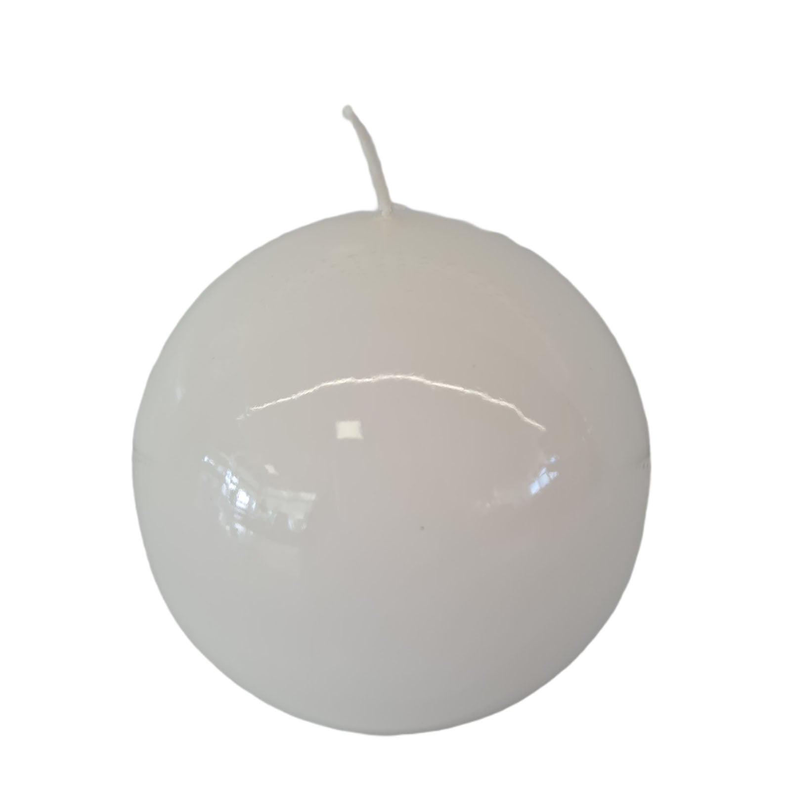 Candela palla in cera laccata ø 10 cm decorazione luminosa ambiente.