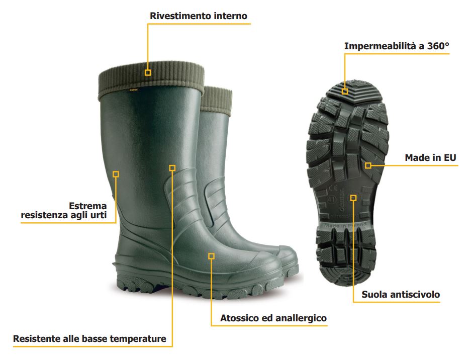 Stivali impermeabili da lavoro super leggeri in EVE "Universal" imbottitura estraibile 520 gr