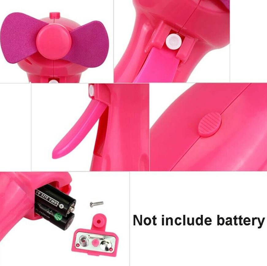 Ventilatore a batteria portatile con nebulizzatore ad acqua per mare e spiaggia h 22 cm