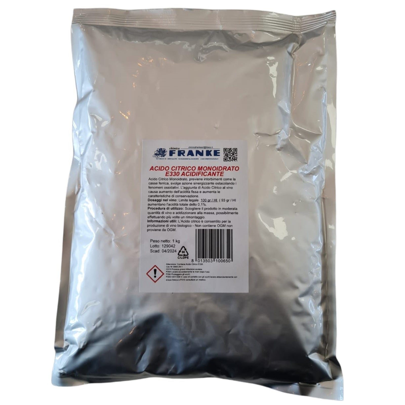 Acido Citrico monoidrato alimentare, enologico, antiossidante, conservativo , lavorazione casearia