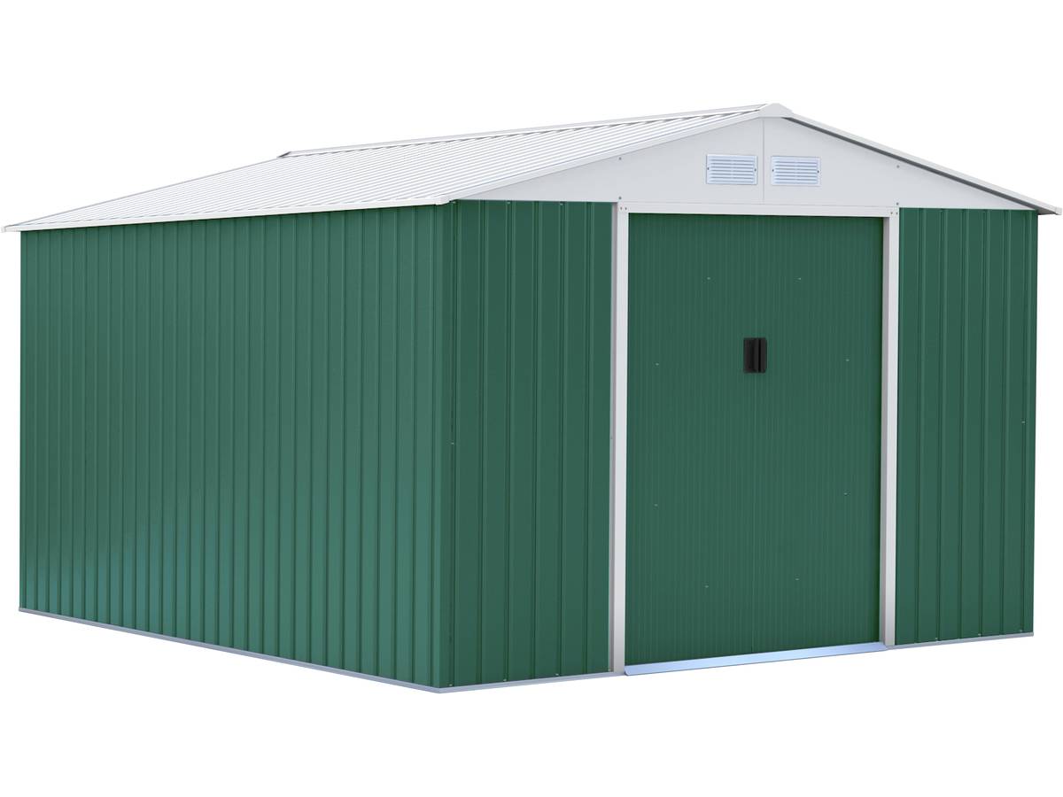 Ripostiglio in metallo verde e Beige deposito da giardino e veranda capanno per attrezzi