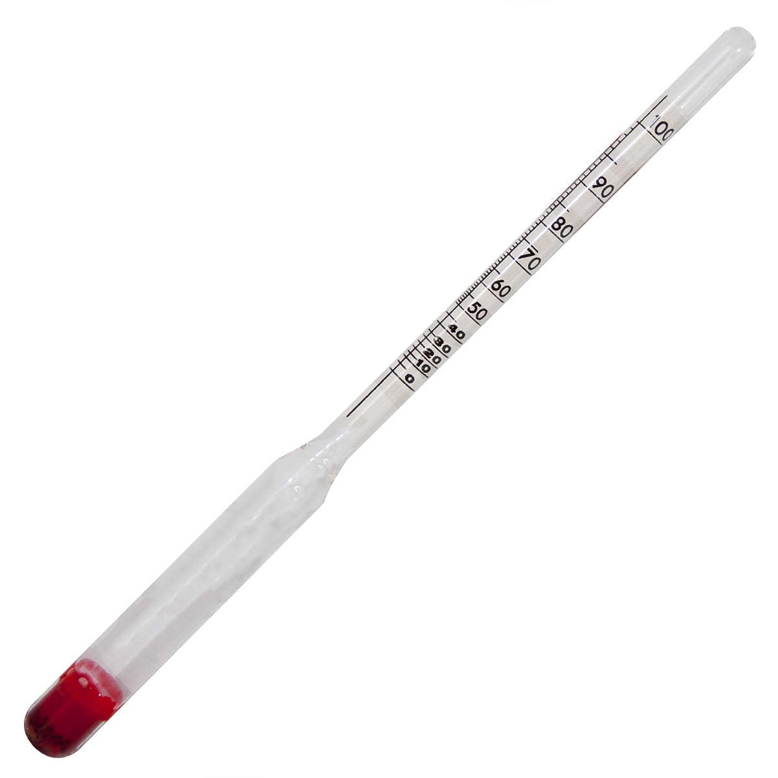 Alcolometro in vetro misuratore per alcol nei distillati, vino e birra 21 cm