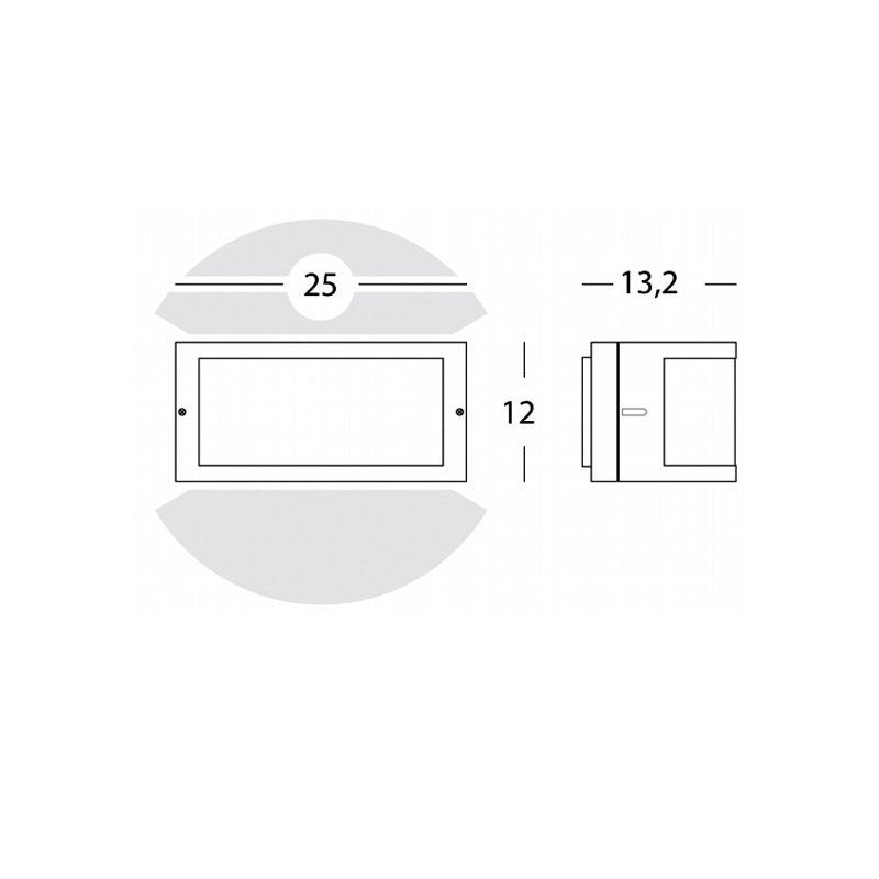 Lampada da parete applique "Umbe" mezza luna aperta per esterno 60 w