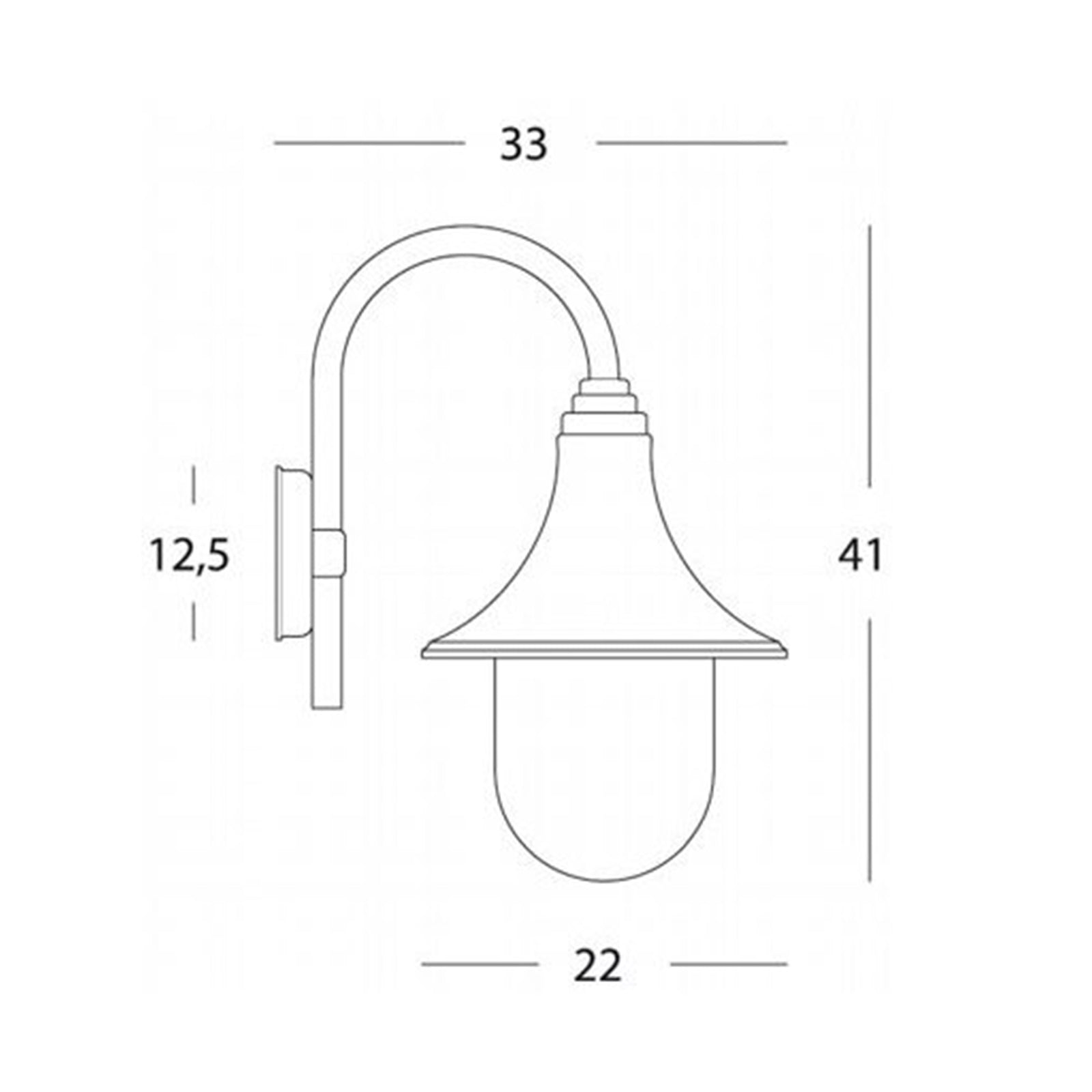 Lanterna da parete "Marine" lampada per esterno Nera 60 w