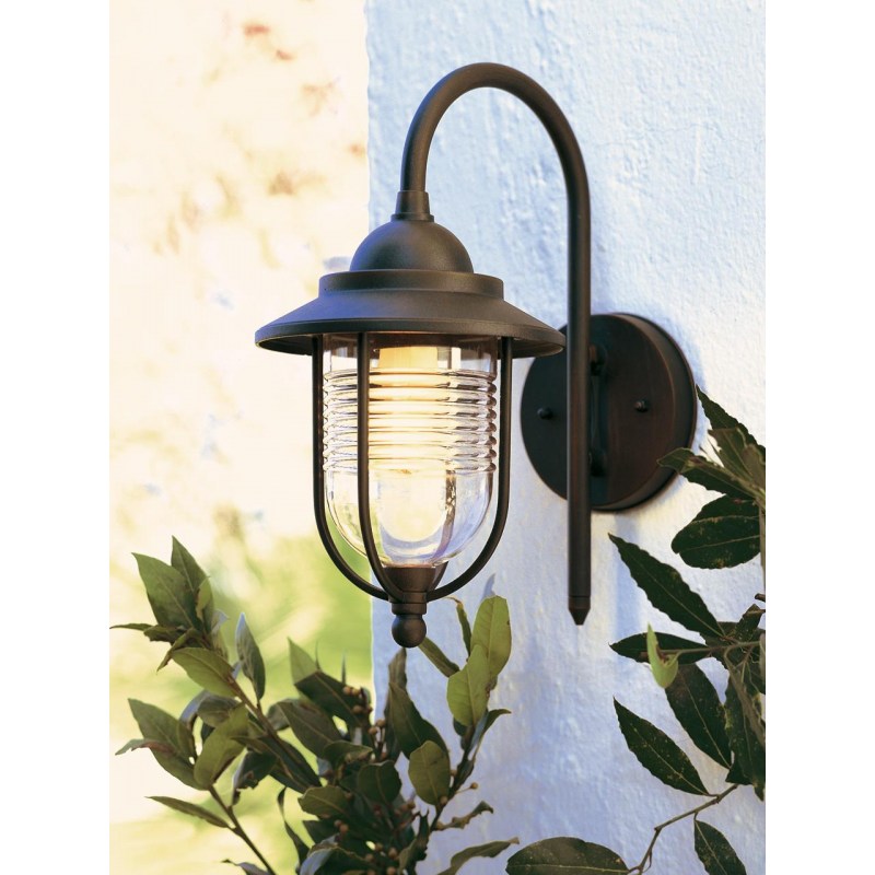 Lanterna da parete "Porto" lampada da esterno in alluminio Corten 60 w