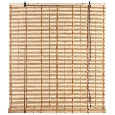 Tapparella in bambù "Africa" arrotolamento a carrucola con supporto in legno da esterno