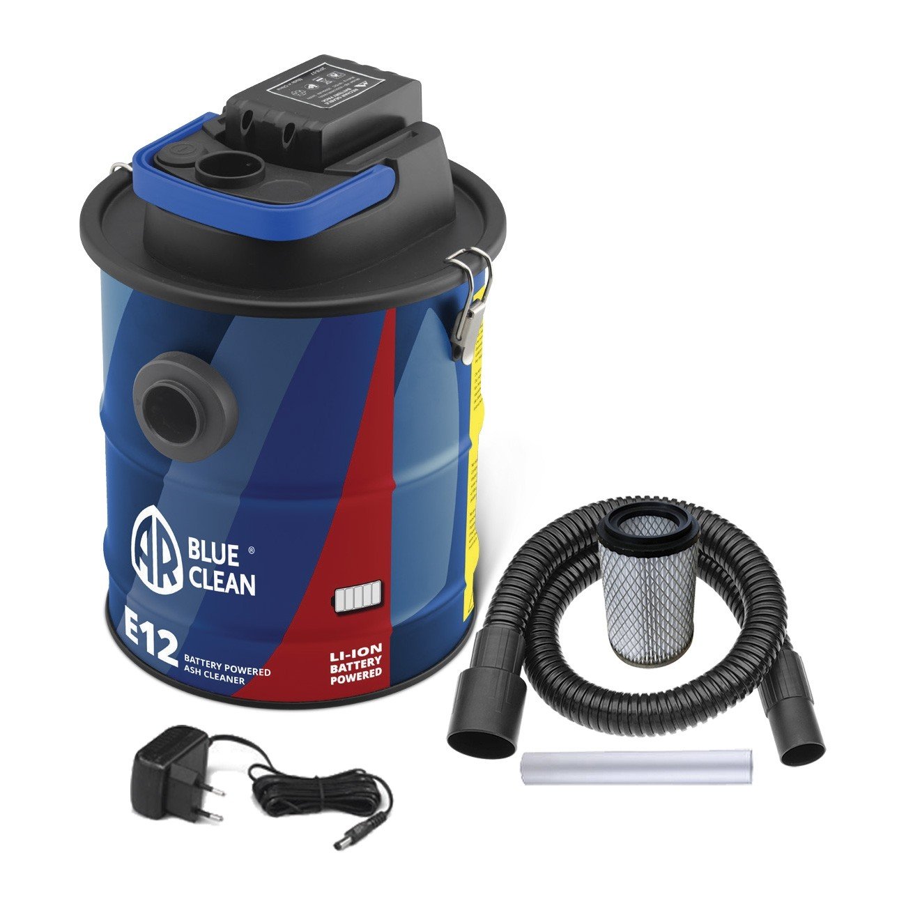 Aspiracenere Annovi Reverberi a batteria 18 v "E12B", pulizia stufa e camino a legna e pellets
