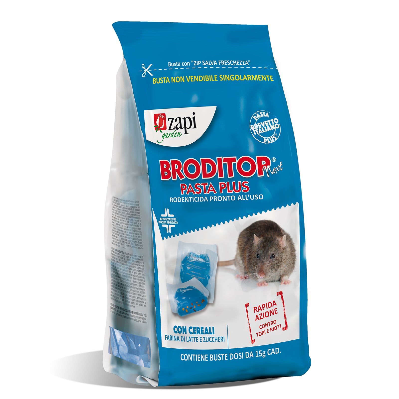 Esca topicida "Braditop pasta" bocconi per topi, ratti e arvicole veleno rodenticida 1,5 kg