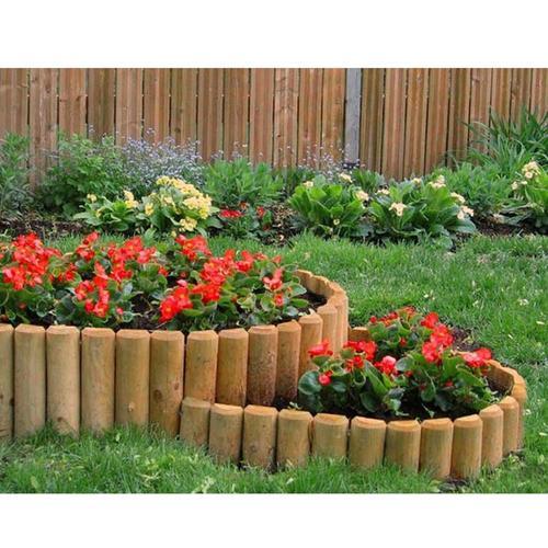 Bordura per aiuole in legno "Lasa" di pino naturale per recinzioni giardino e terrazzo