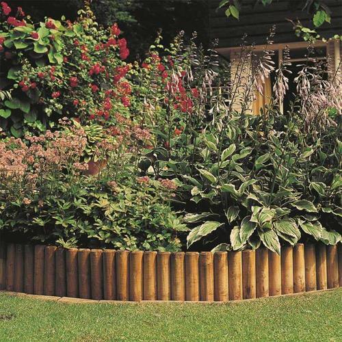 Bordura per aiuole in legno "Lasa" di pino naturale per recinzioni giardino e terrazzo