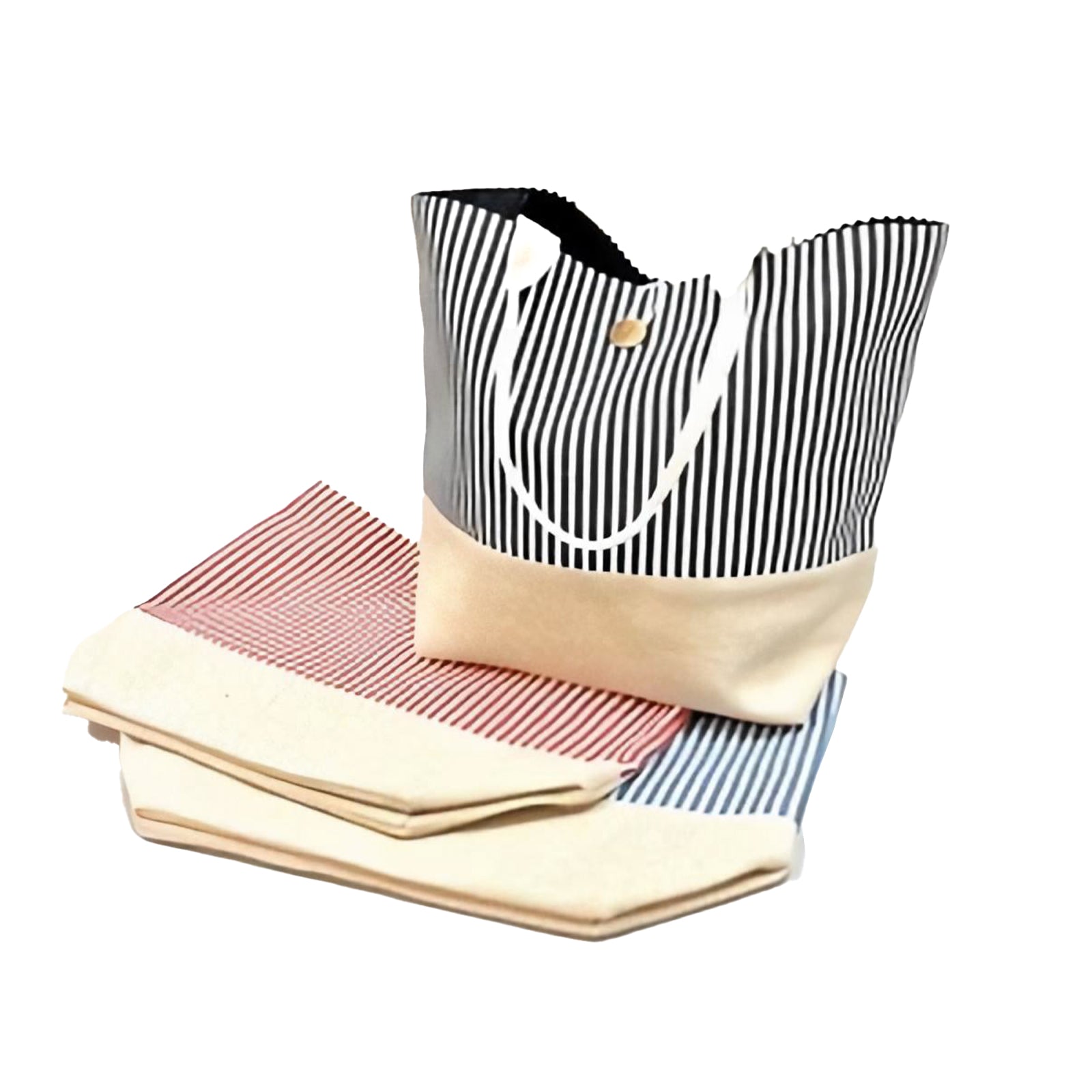 Borsa mare a strisce con corde comode e chiusura efficace colori assortiti