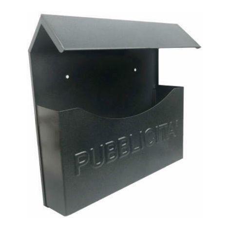 Cassetta per posta, porta pubblicità, con tetto in ferro battuto verniciata 32 x h 32 cm