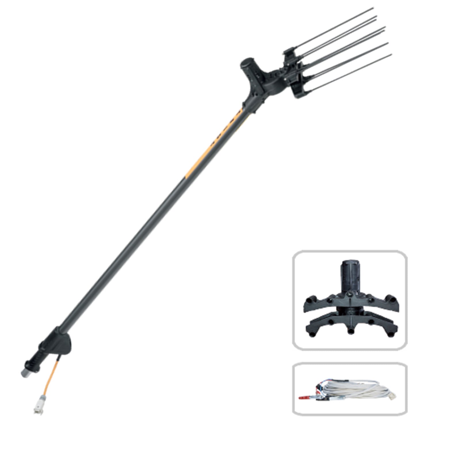 Abbacchiatore elettrico a batteria Twist 2.0 plus 12 volt con asta fissa allungabile da 185/285 cm