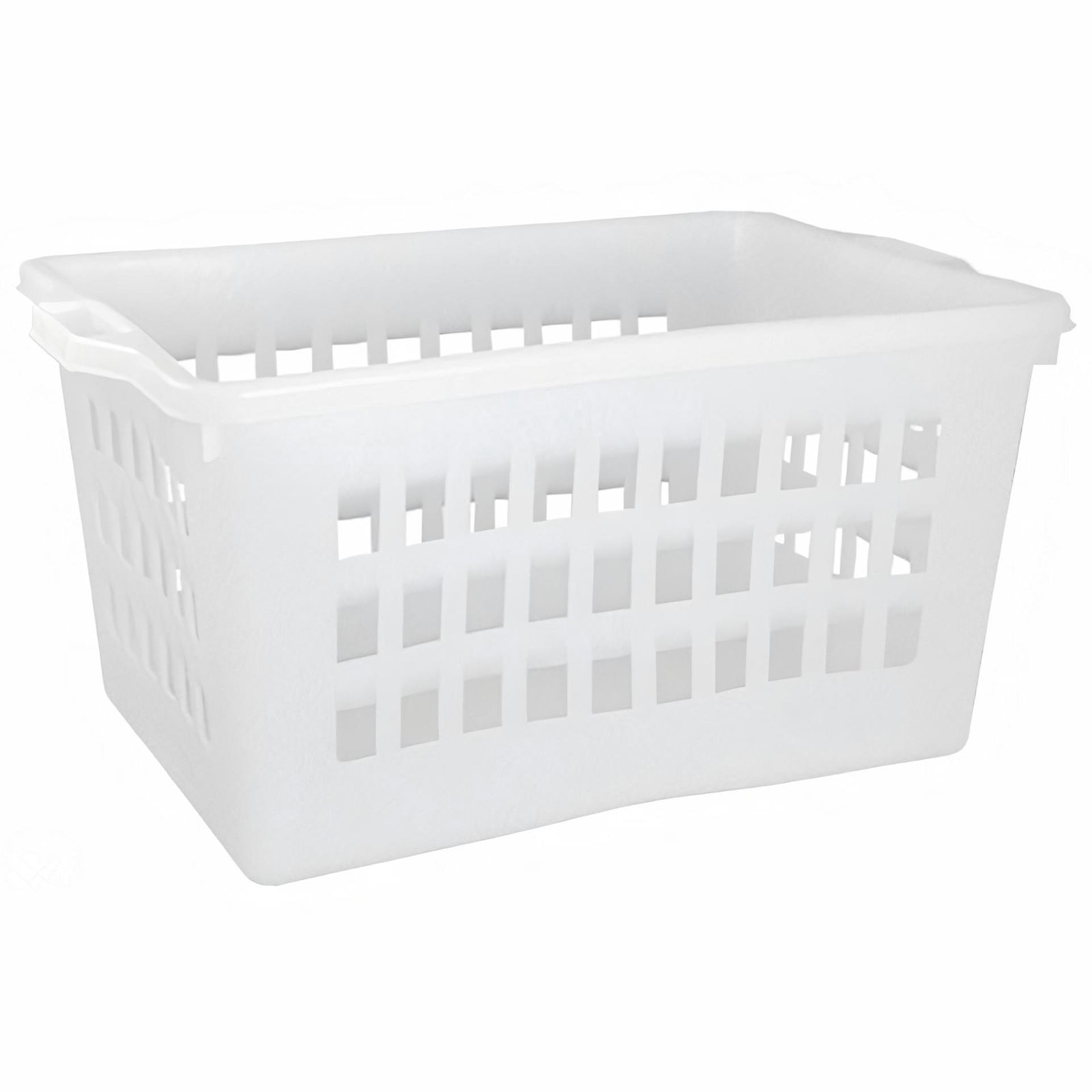 Cesta per pane in plastica bianca traforata con manici da 60 litri