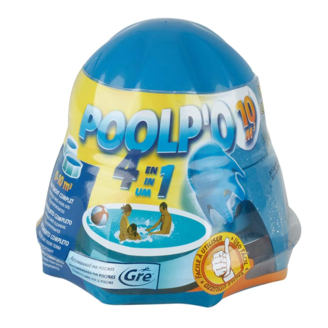 Dispenser galleggiante "Poolp'o" con azione disinfettante 4 in 1 per piscine da 10 mt3