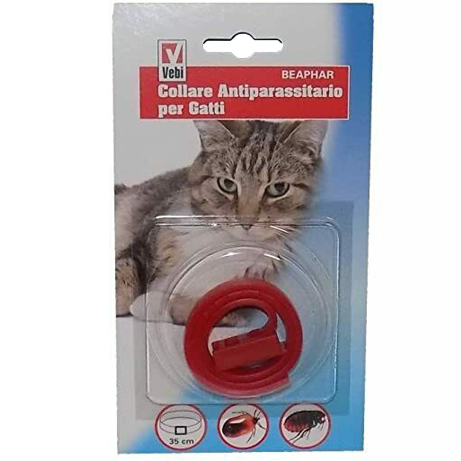 Collare antiparassitario contro pulci e zecche per Gatti durata 4 mesi 35 cm