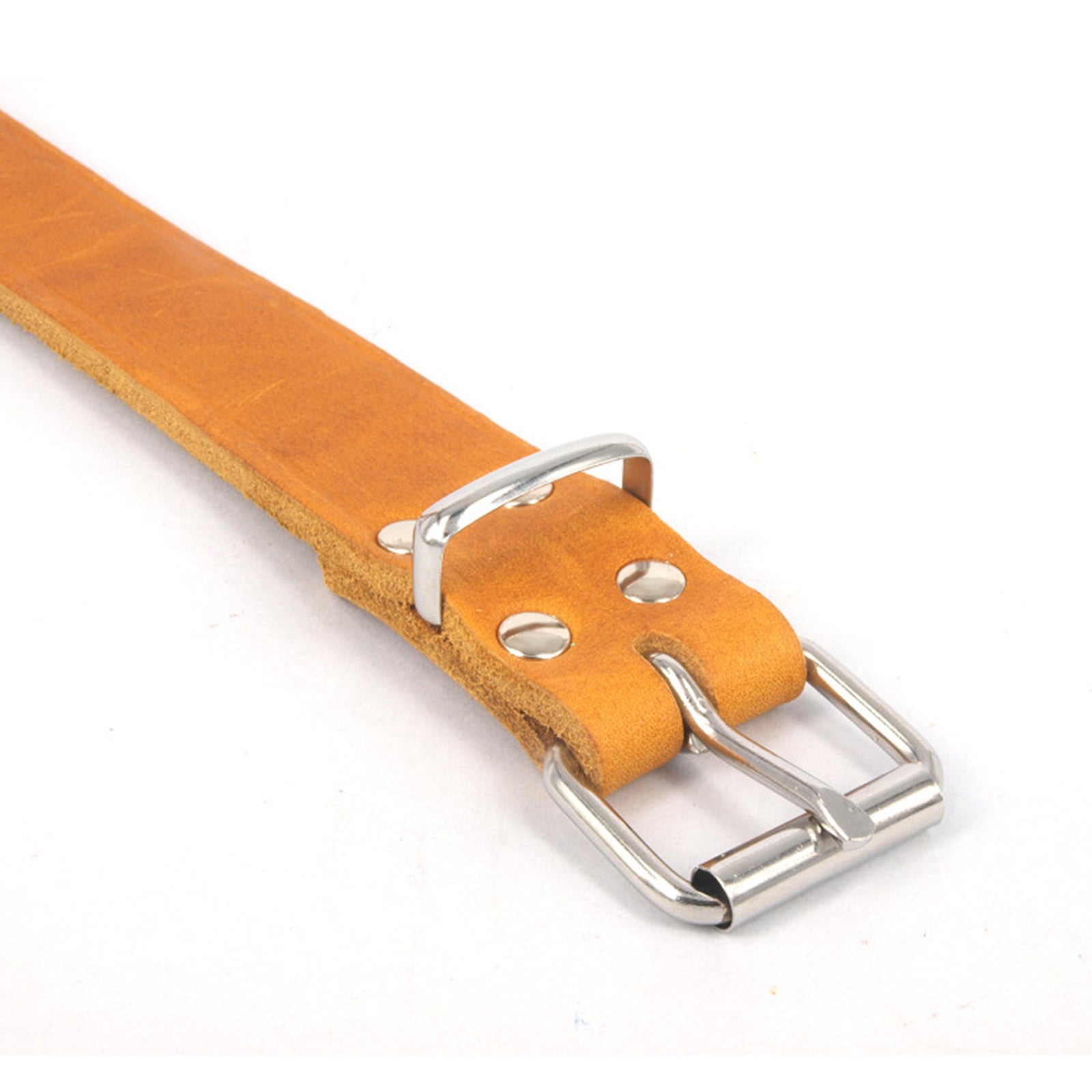 Collare per cani e pecore in cuoio sfoderato con fibbia in metallo