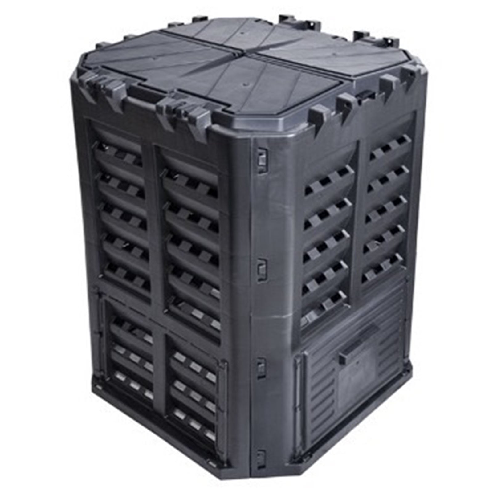Compostiera quadrata da giardino 360 lt con apertura superiore ed inferiore
