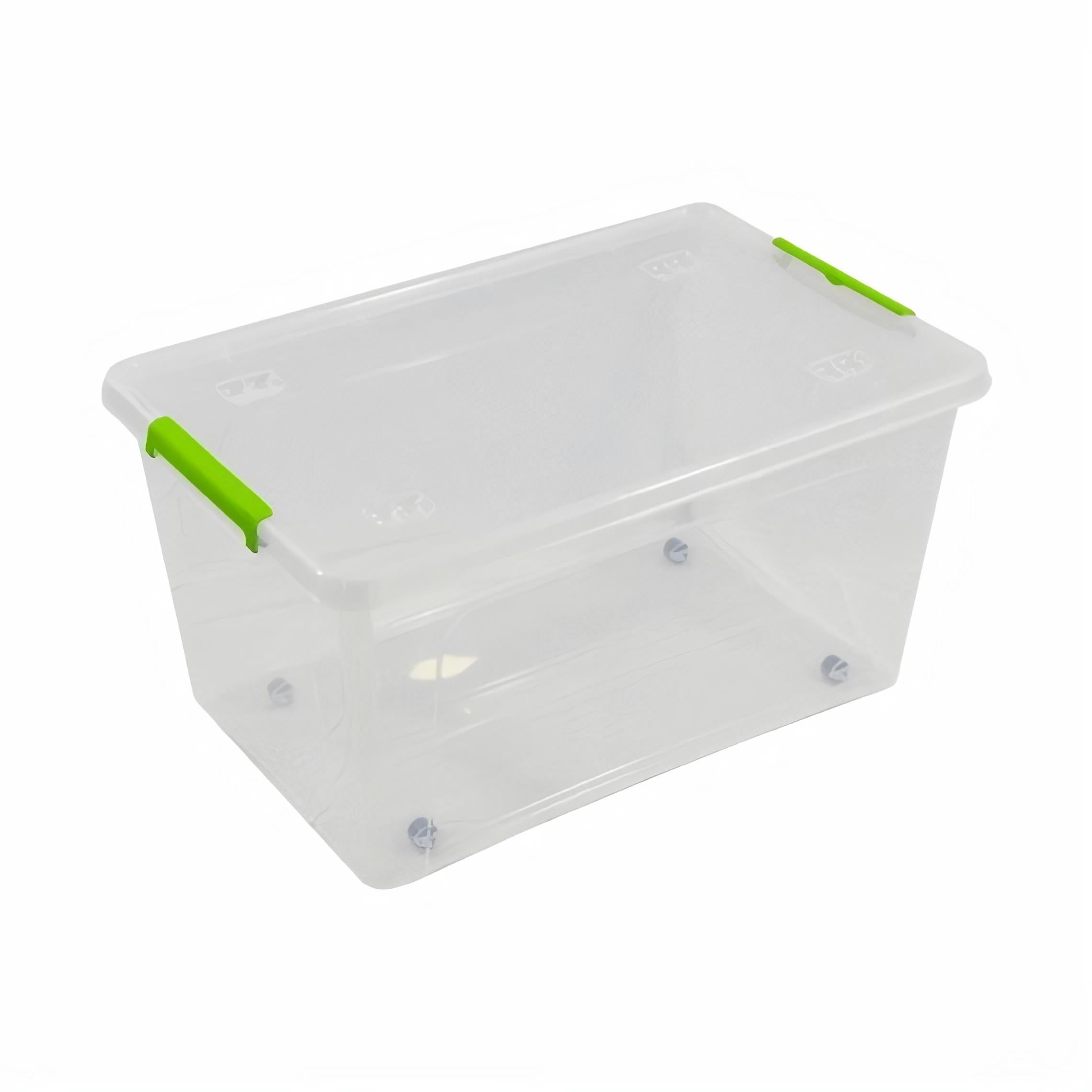 Contenitore multiuso in PVC con ruote direzionali e coperchio 58x39 cm