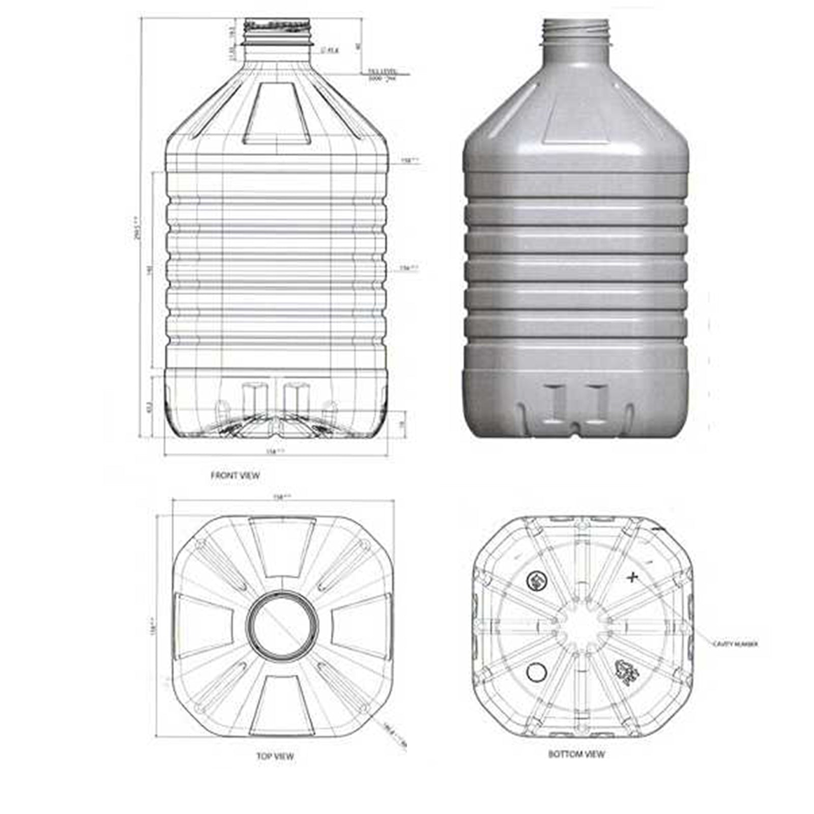Damigiana in Plastica con tappo e maniglia "PET" per vino, infusi e distillati