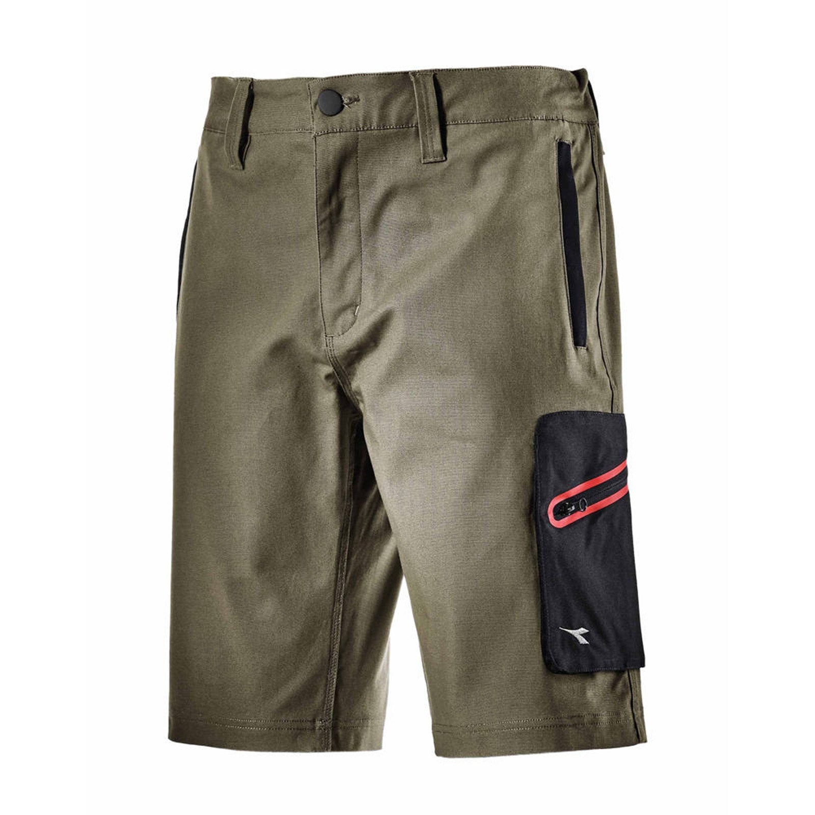 U-POWER Don't Worry... Be Happy! - Bermuda Da Lavoro Estive Uomo In Tessuto Stretch, Vestibilità Jogging, Multi-tasche, Grigio Asfalto