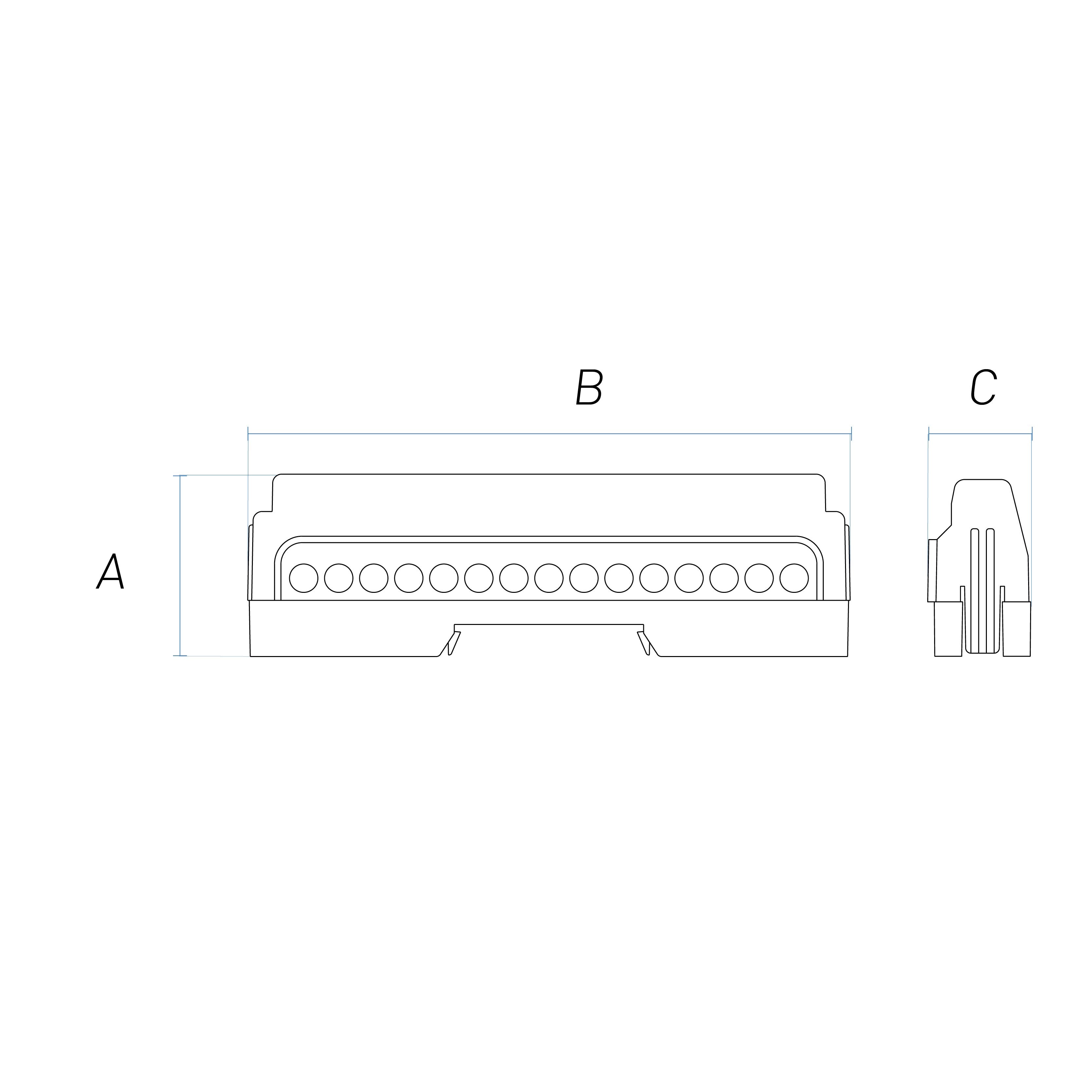 Morsettiere di ripartizione unipolari, per collegamento cavi elettrici