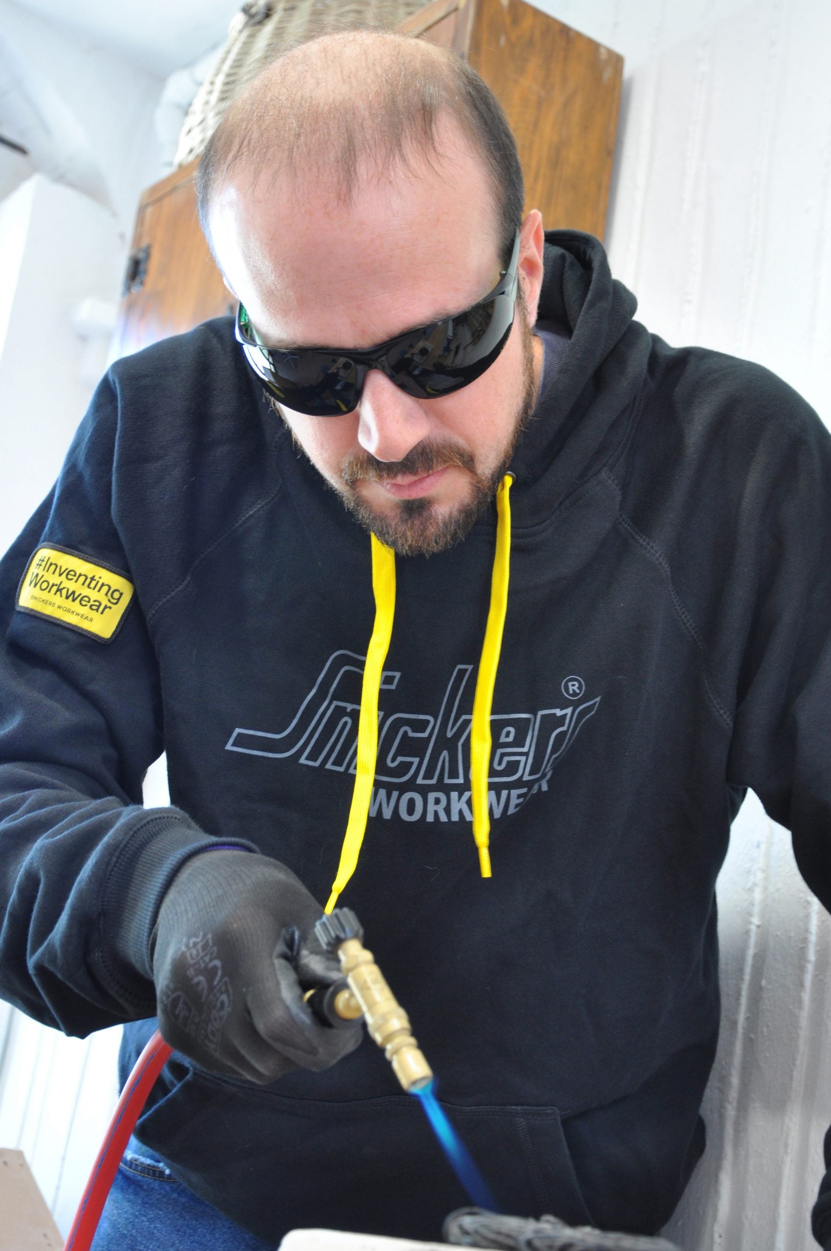 Occhiali da lavoro per saldatore "Flash Welding" con lenti in policarbonato oscurate