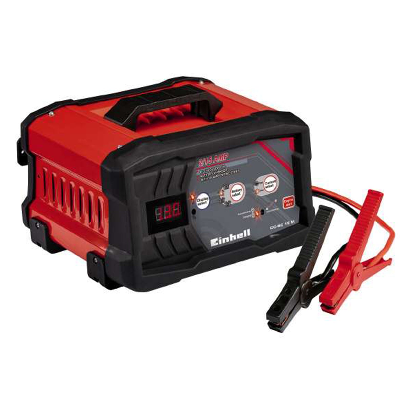 Einhell CC-BC 15 M Carica Batterie, Tensione di Carica 6/12 V, Rosso/Nero, 3-300 Ah