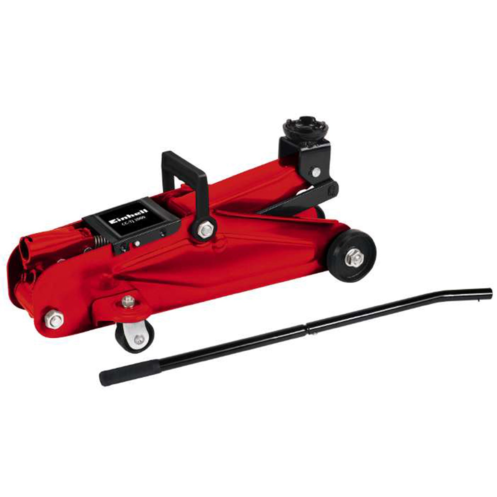 Cricchetto idraulico cric carrellabile con ruote e maniglia altezza max 33cm