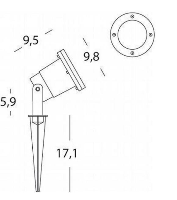 Faretto orientabile con picchetto da giardino 50w