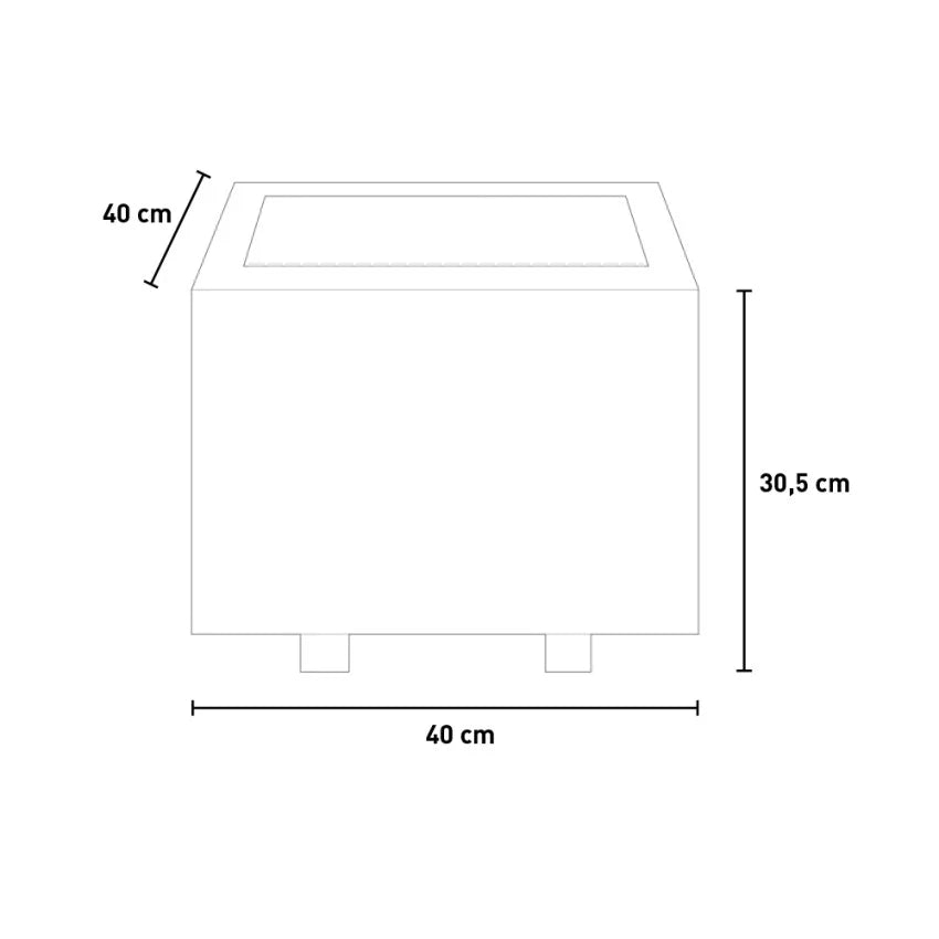 Fioriera in legno naturale per recinzioni giardino e terrazzo 40 x 40 x h 30 cm