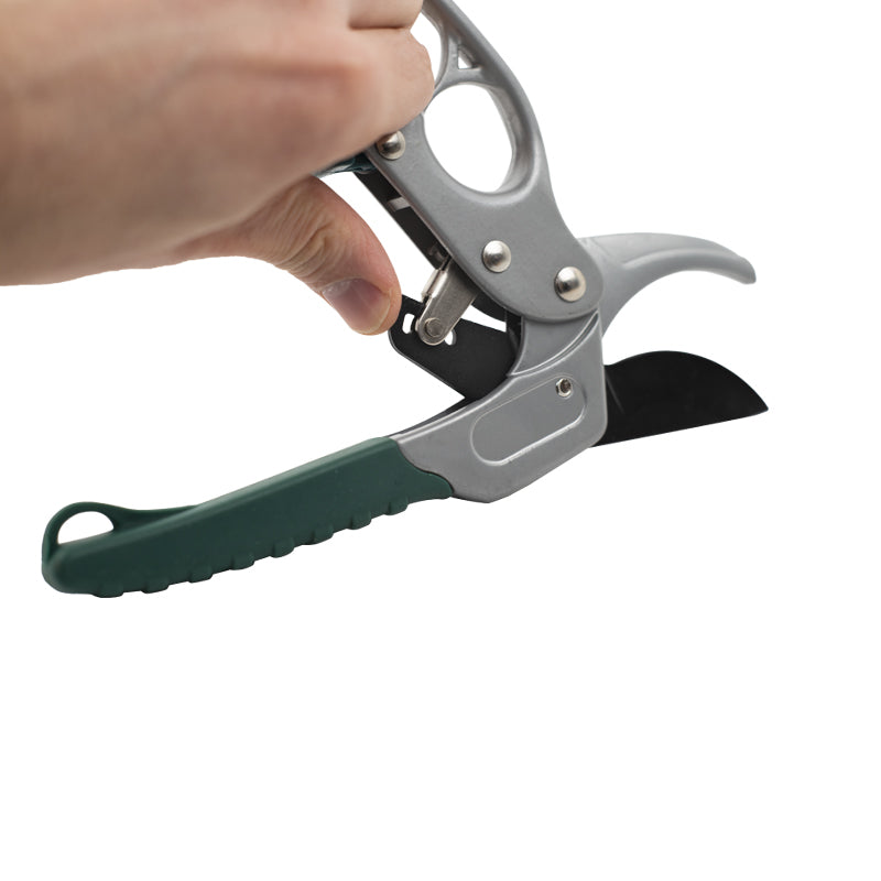 Forbici da pota a cricchetto per giardinaggio ed agricoltura, vigneti e frutteti