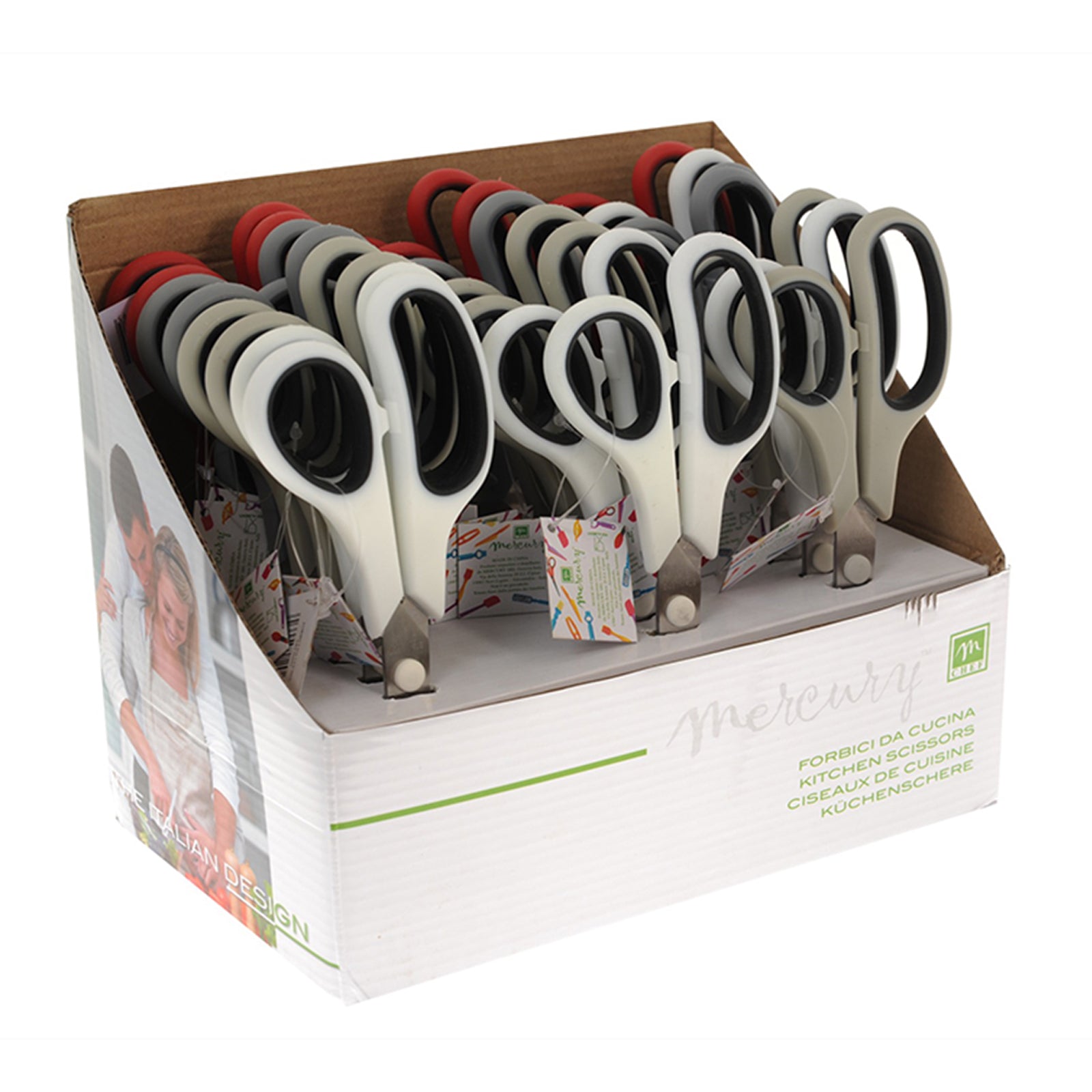 Forbici casalinghe da cucina con lama in acciaio inox ed impugnatura Soft Touch 22 cm