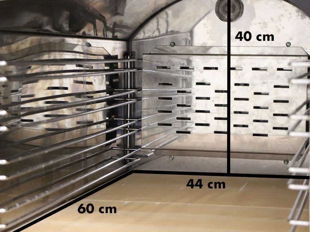 Forno a legna per pizze in acciaio inox ventilato da esterno con ruote "Made in Italy"