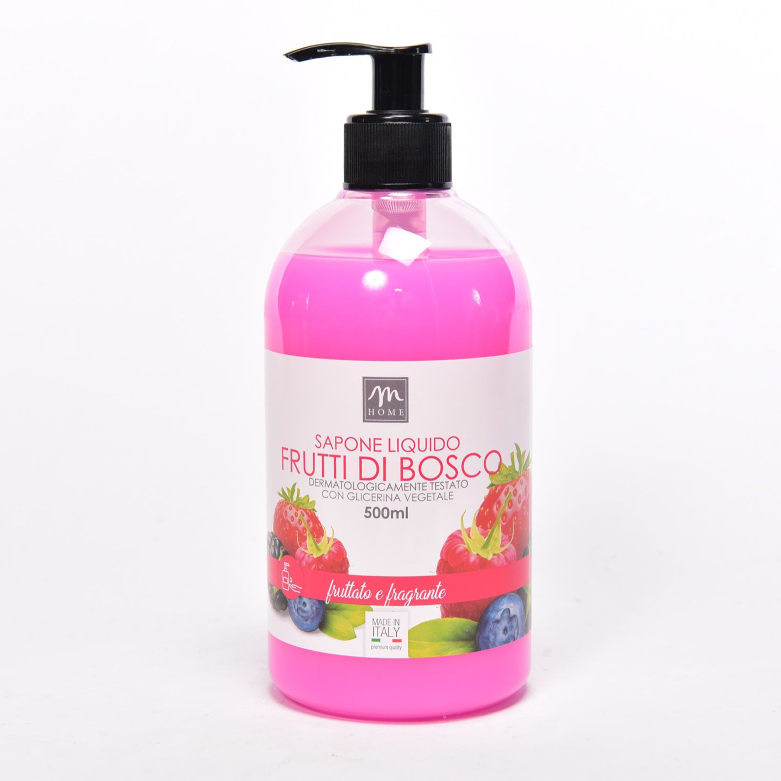 Dispenser di Sapone liquido da 500 mL profumato dermatologicamente testato con glicerina vegetale