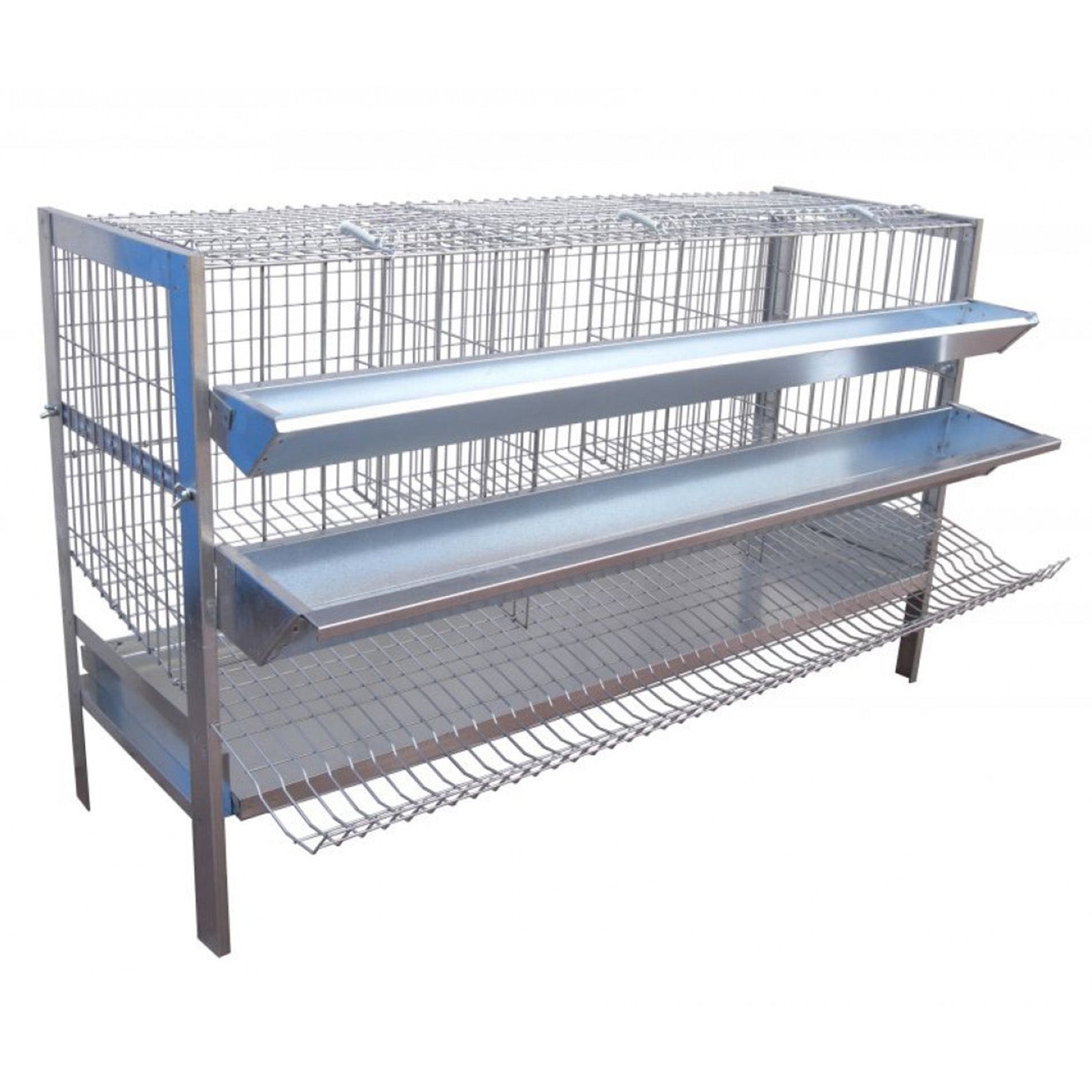 Gabbia zincata per 9 galline ovaiole con mangiatoia ed abbeveratoio