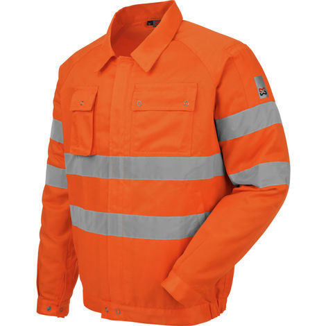 Giubbino alta visibilità felpato 60 % cotone e 40% poliestere con bande rifrangenti