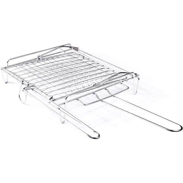 Graticola per barbecue girevole, griglia in acciaio a barre con piedini alta qualità "Made in Italy"