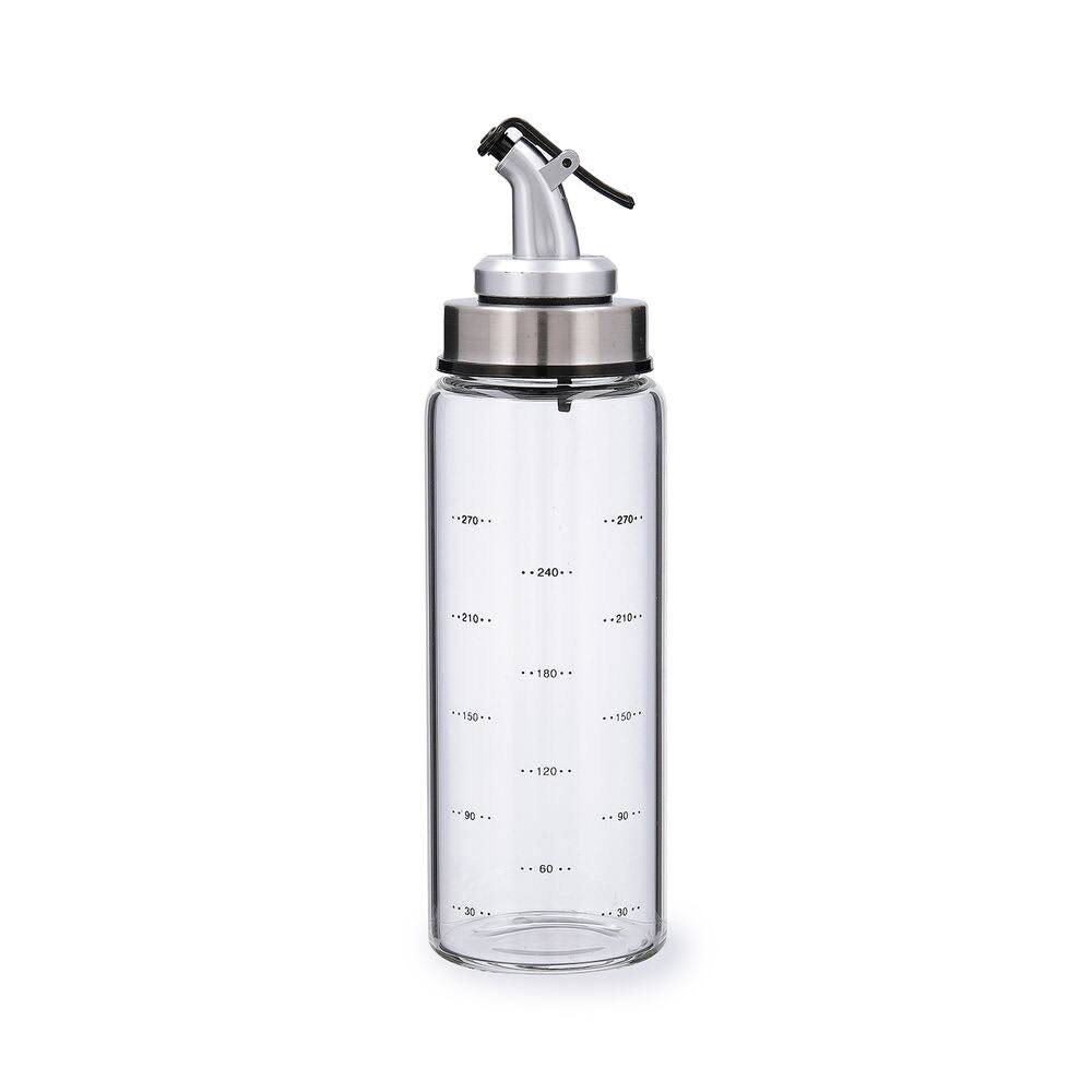 Oliera Graduata in Vetro trasparente con ugello antigoccia in Acciaio Inox 200 ml
