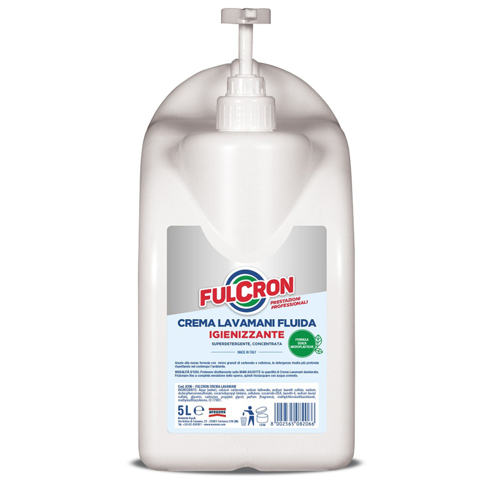 Pasta lavamani sgrassante professionale "Fulcron crema lavamani" fluida ed igienizzante 5 lt