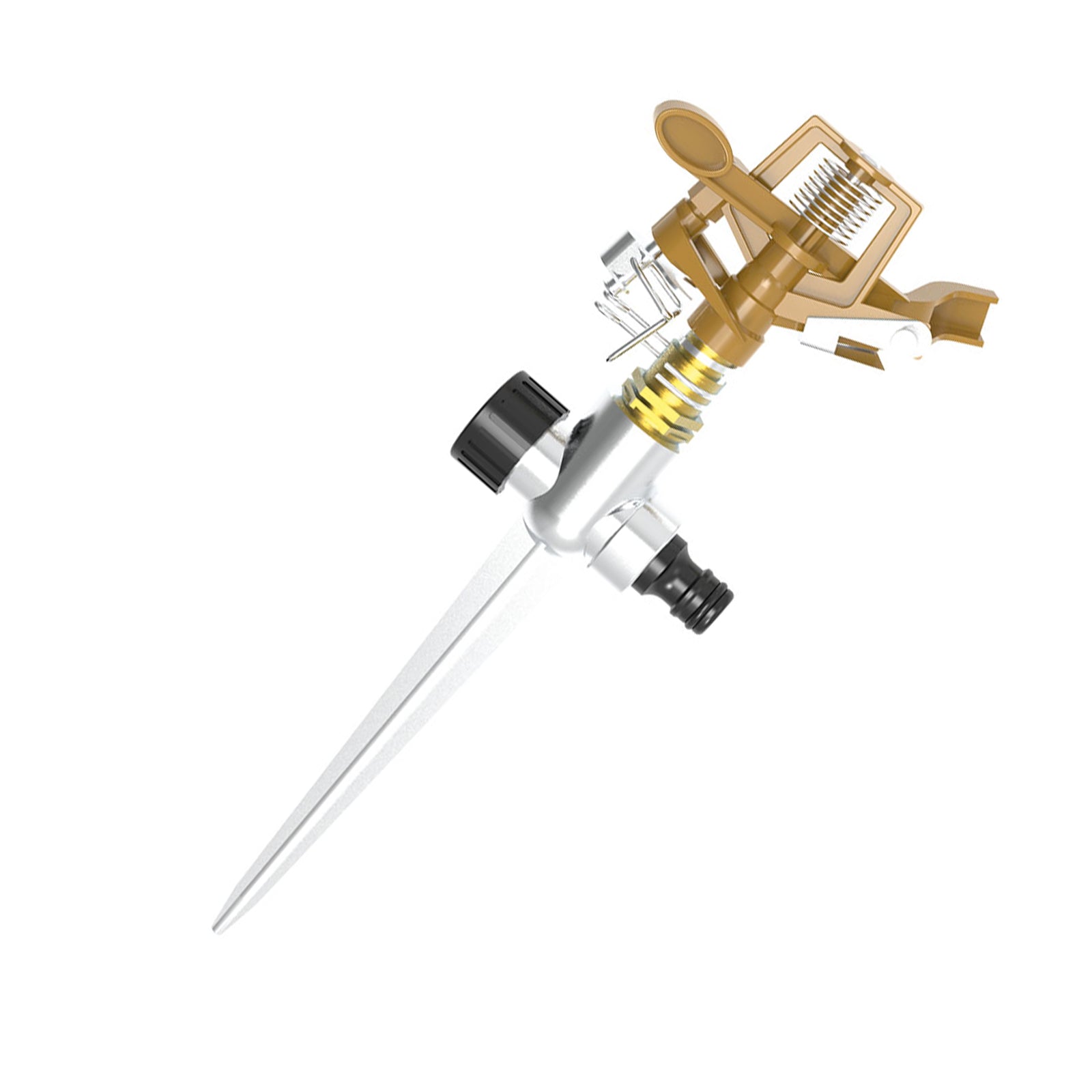 Irrigatore metallico con puntale a settore variabile per irrigazione e giardinaggio da 1/2"