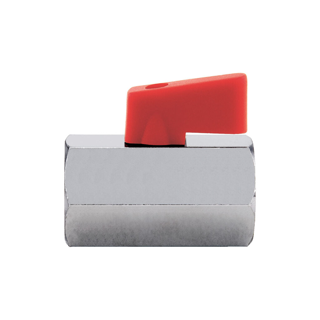 Valvola a sfera mini con attacchi filettati e corpo in ottone cromato